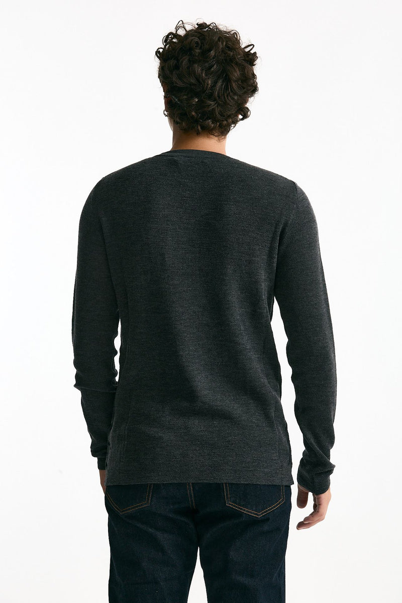 Maglia girocollo in lana grigio men Grifoni - 4