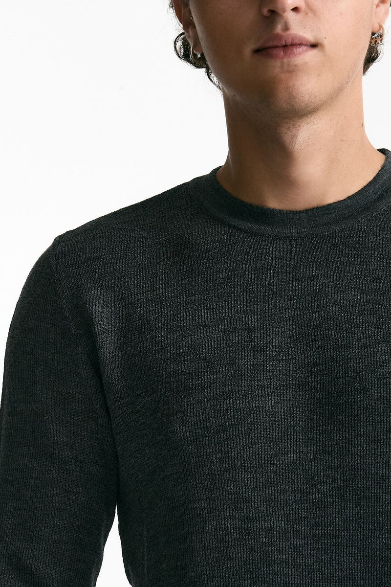 Maglia girocollo in lana grigio men Grifoni - 5