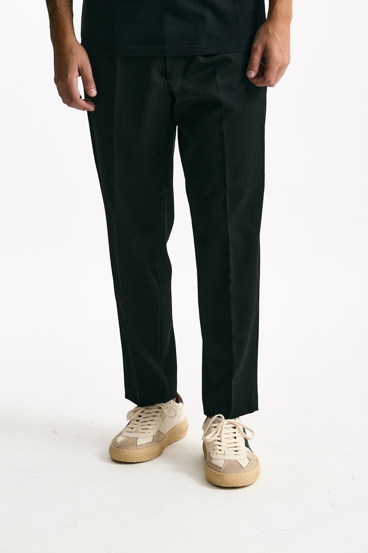 Pantalone pinces misto lana stretch nero men Grifoni - 1