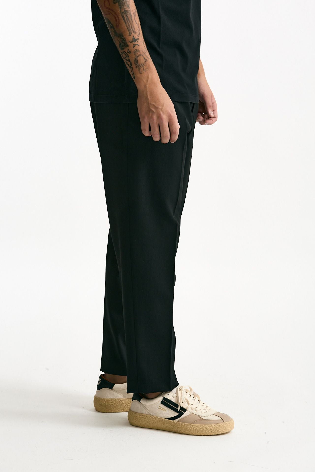 Pantalone pinces misto lana stretch nero men Grifoni - 2