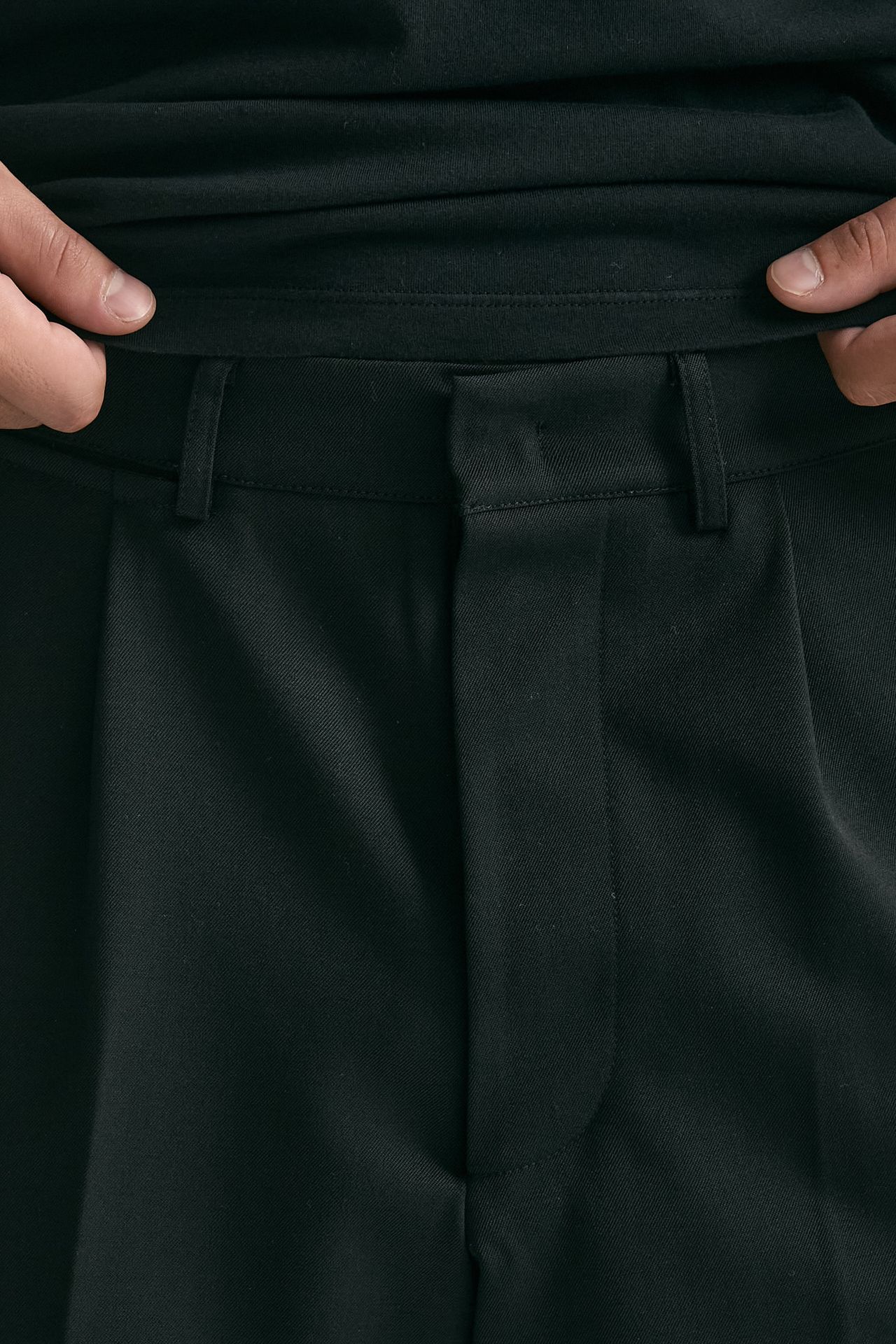 Pantalone pinces misto lana stretch nero men Grifoni - 6