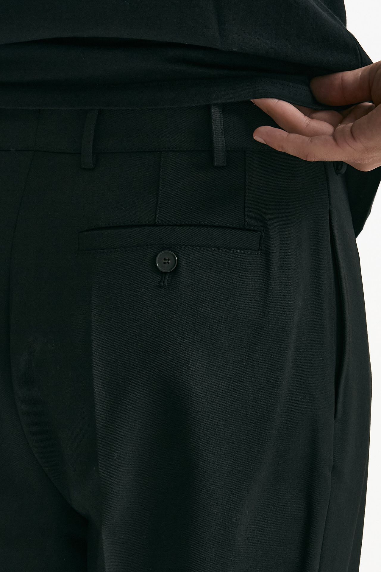 Pantalone pinces misto lana stretch nero men Grifoni - 7