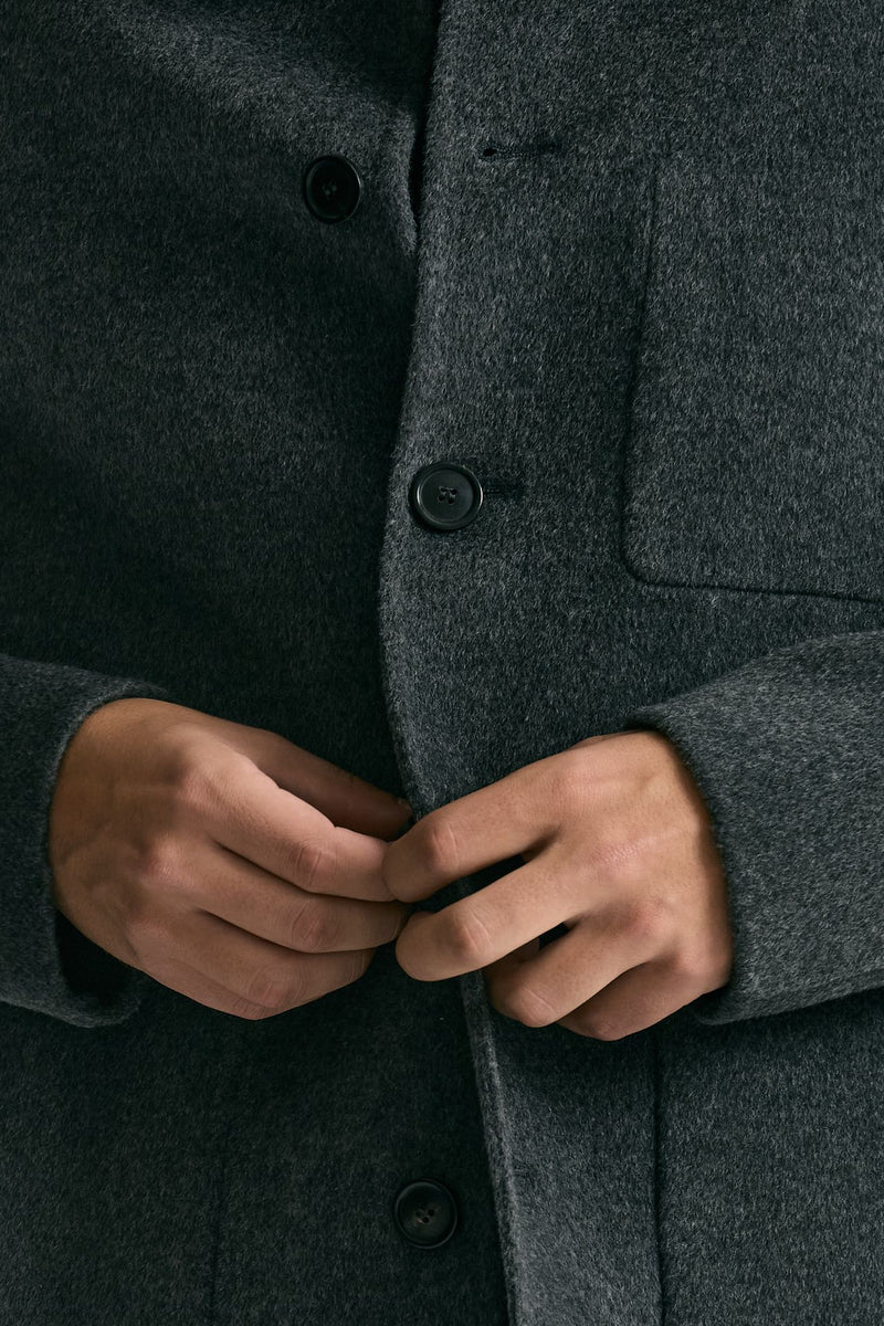 Caban in panno di lana e cashmere grigio men Grifoni - 7