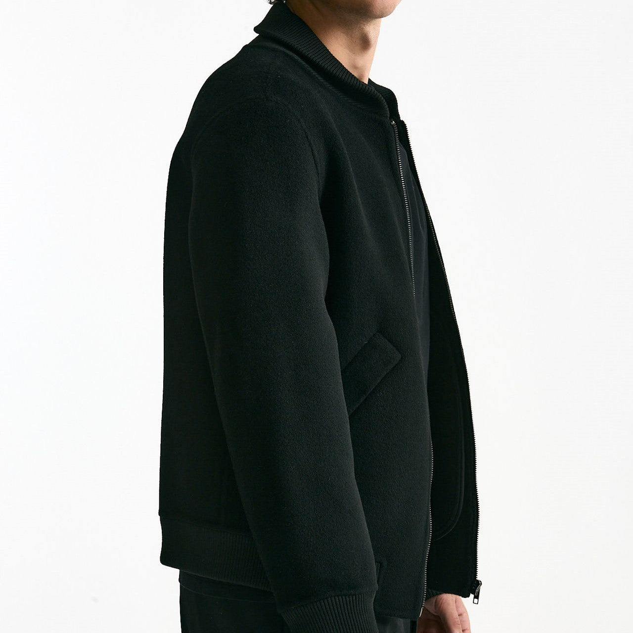 Bomber in panno di lana e cashmere nero men Grifoni - 9