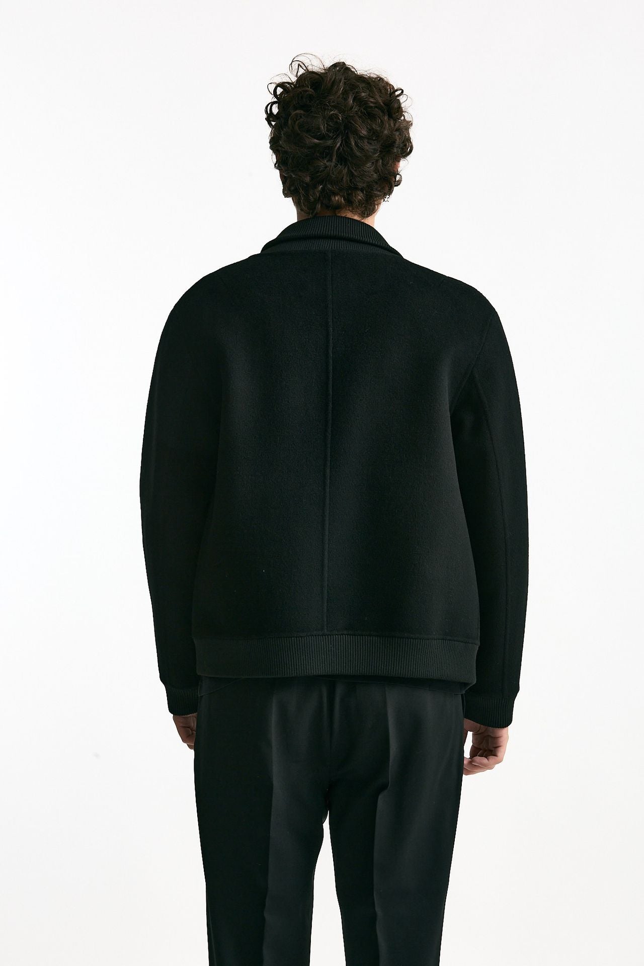 Bomber in panno di lana e cashmere nero men Grifoni - 4