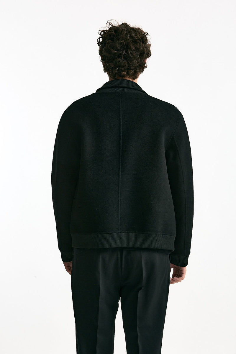 Bomber in panno di lana e cashmere nero men Grifoni - 4