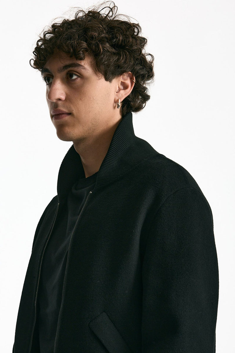 Bomber in panno di lana e cashmere nero men Grifoni - 6