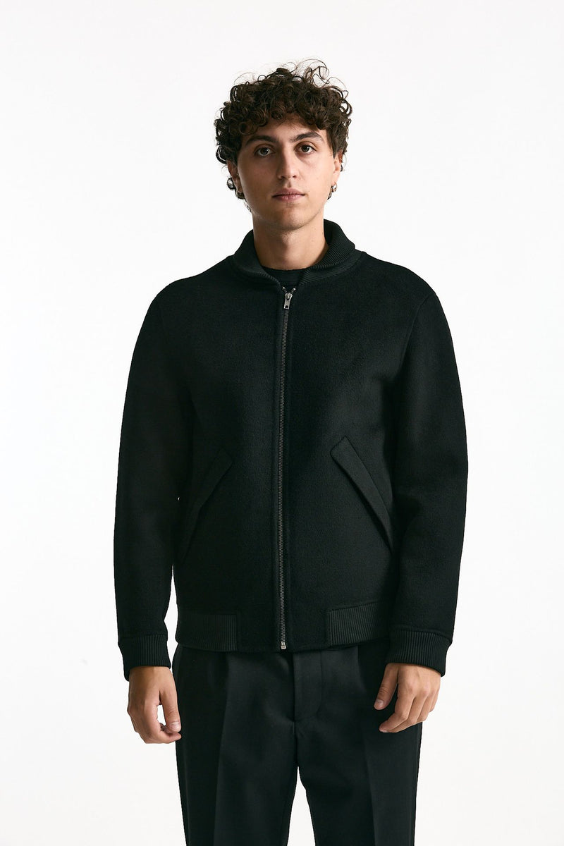 Bomber in panno di lana e cashmere nero men Grifoni - 8