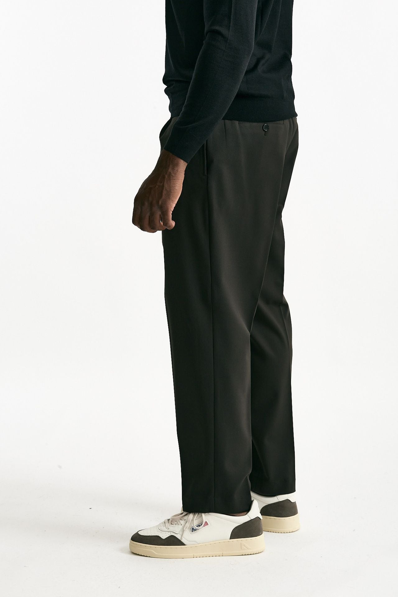 Pantalone pinces in misto lana stretch marrone men Grifoni - 3