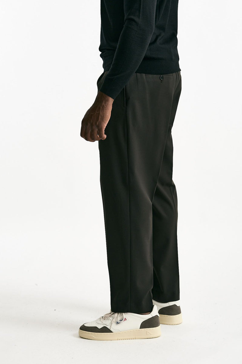 Pantalone pinces in misto lana stretch marrone men Grifoni - 3