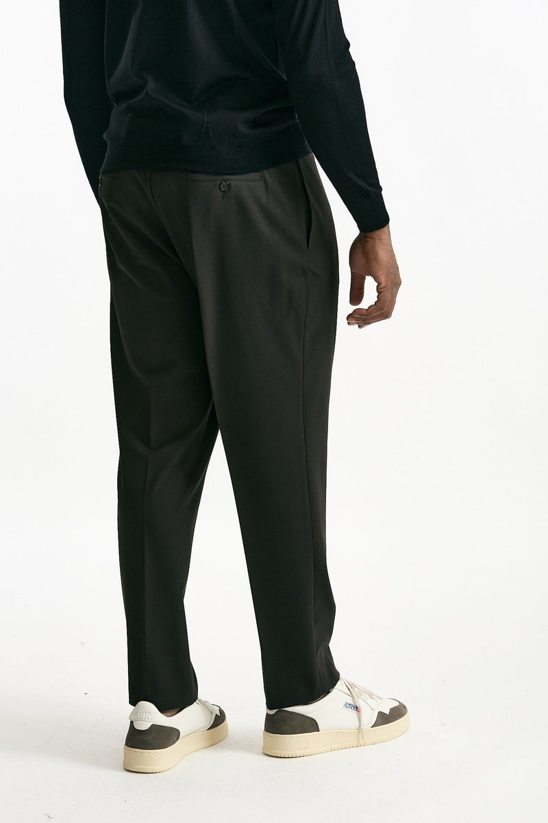 Pantalone pinces in misto lana stretch marrone men Grifoni - 4