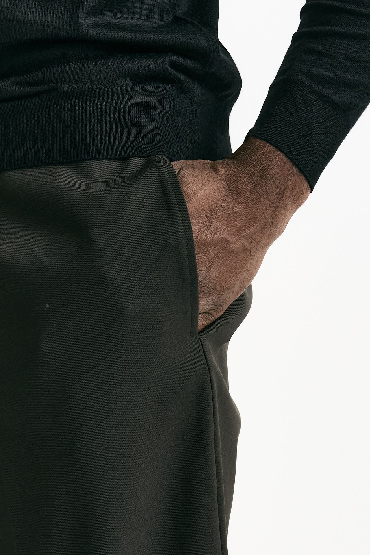 Pantalone pinces in misto lana stretch marrone men Grifoni - 6