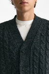 Cardigan in lana alpaca e mohair antracite men Grifoni - 5