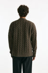 Cardigan in lana alpaca e mohair fango men Grifoni - 3