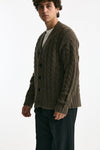 Cardigan in lana alpaca e mohair fango men Grifoni - 4