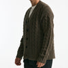 Cardigan in lana alpaca e mohair fango men Grifoni - 7