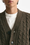 Cardigan in lana alpaca e mohair fango men Grifoni - 5