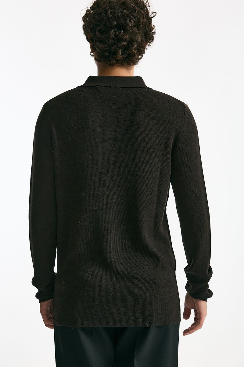 Polo in lana marrone men Grifoni - 3