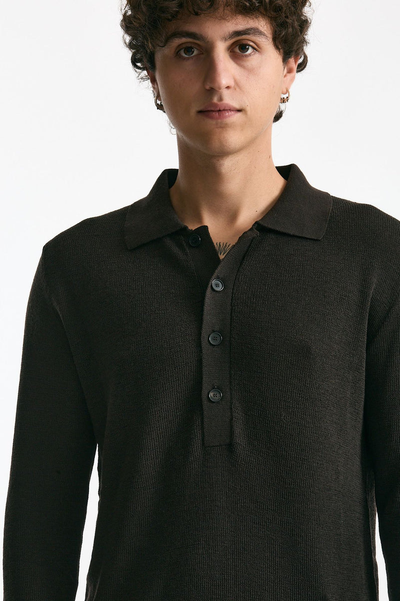 Polo in lana marrone men Grifoni - 5