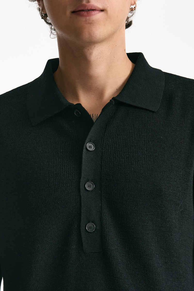 Polo in lana nero men Grifoni - 5