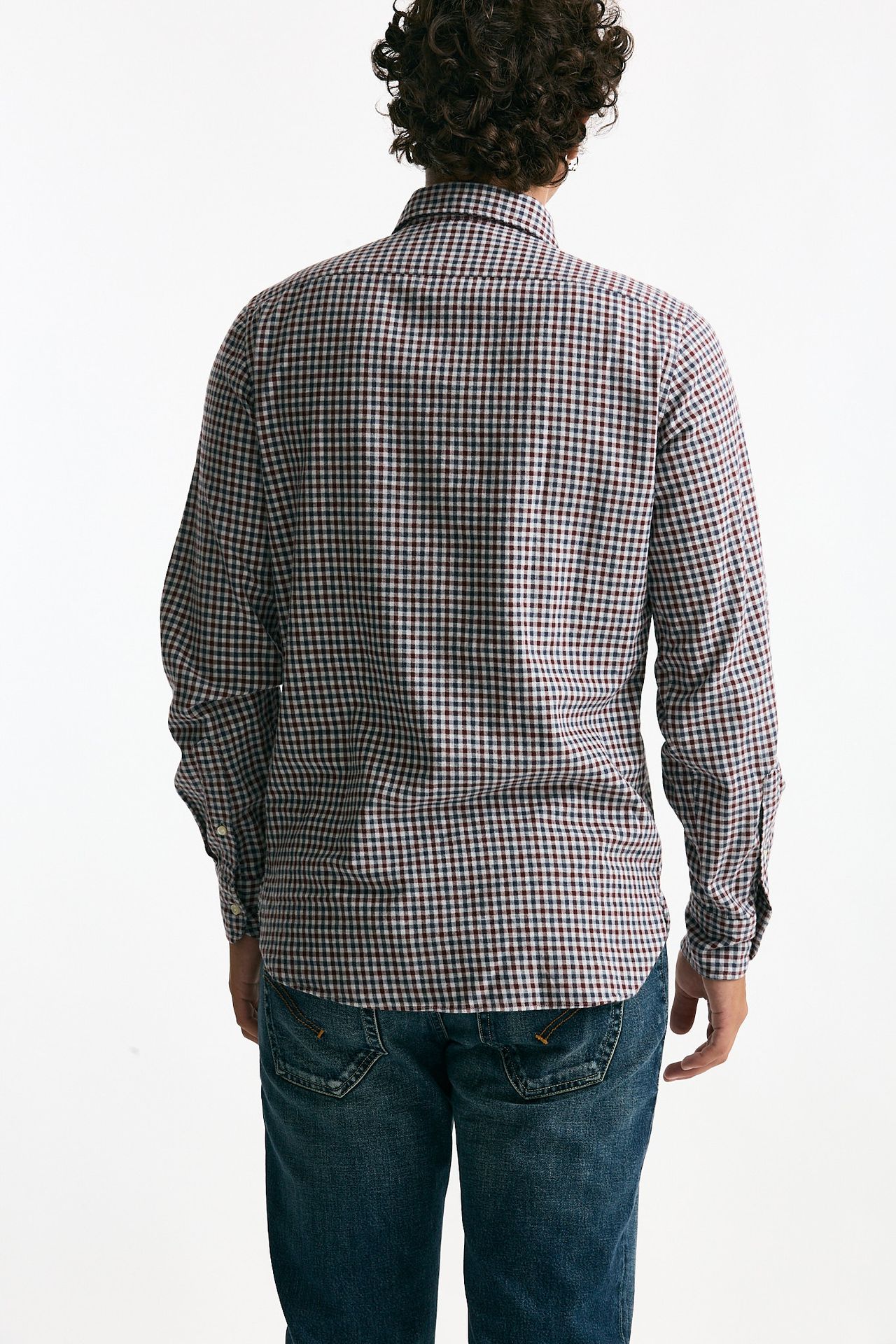 Camicia in cotone Vichy blu/bordeaux men Guy rover - 3