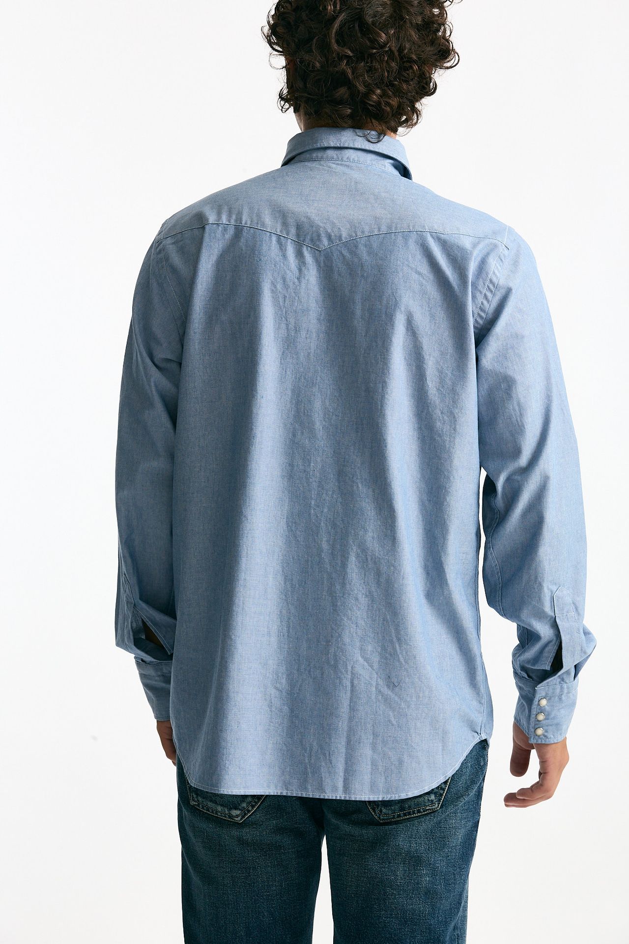 Camicia in chambray di cotone azzurro men Guy rover - 3