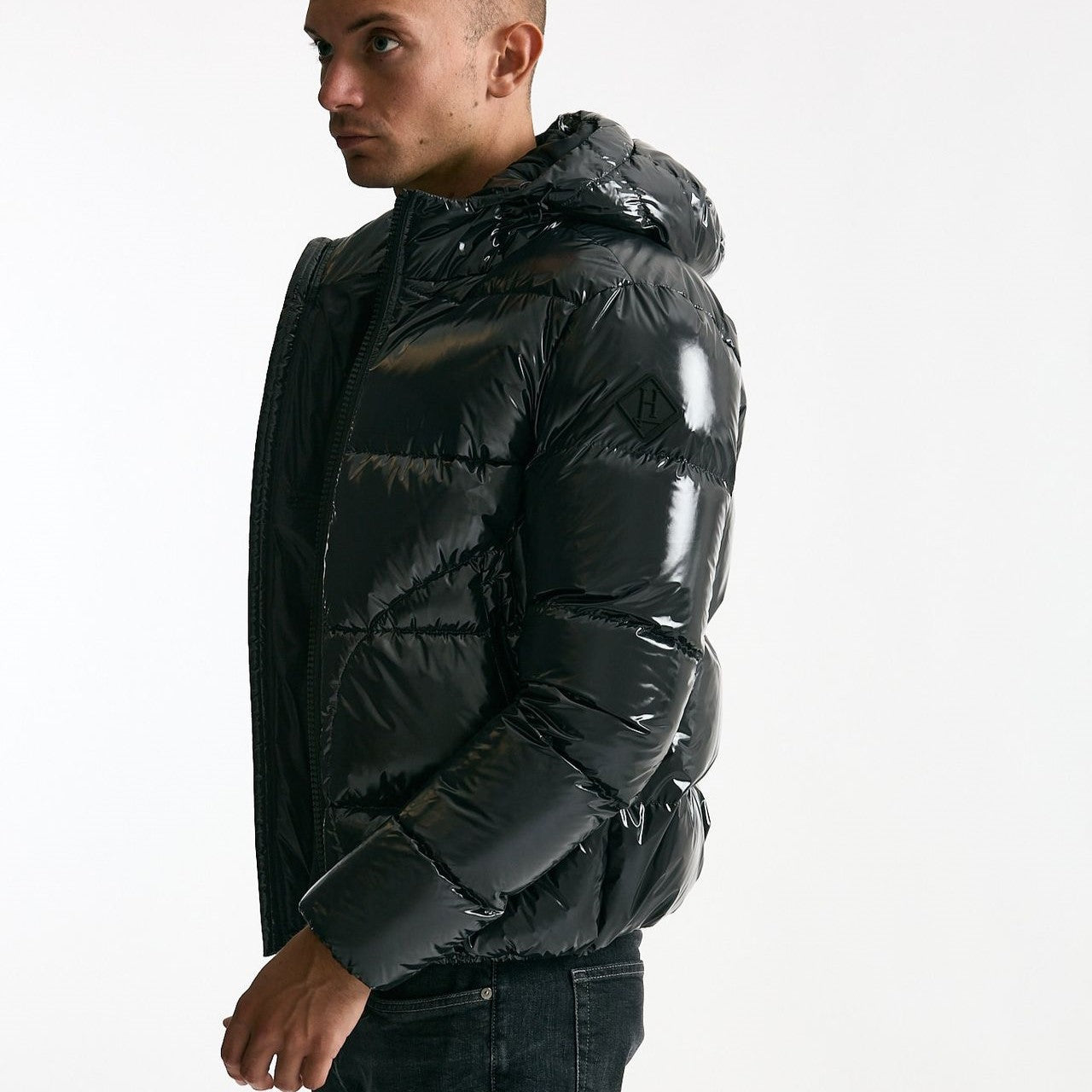 Piumino imbottito in nylon laccato grigio men Herno - 8