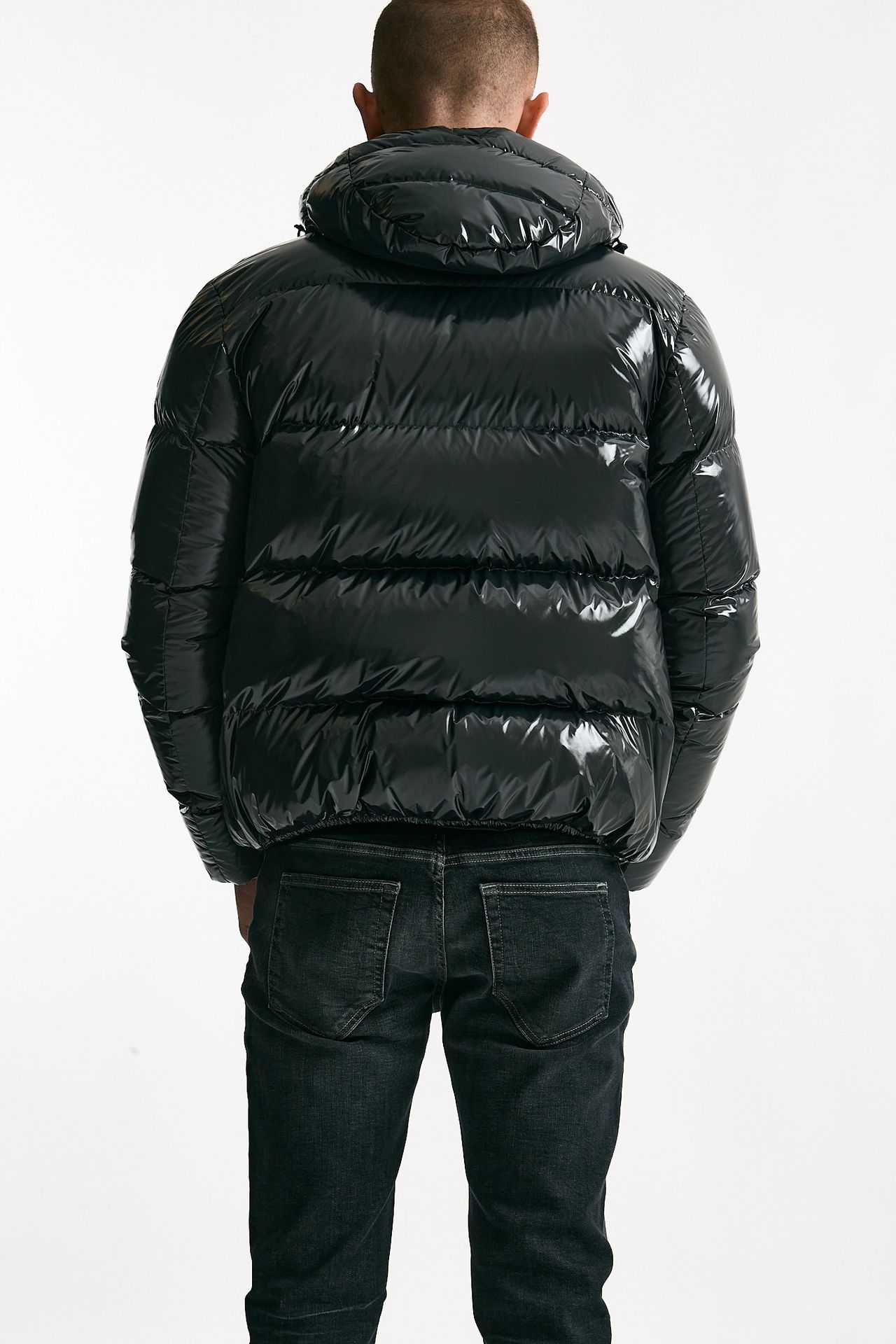 Piumino imbottito in nylon laccato grigio men Herno - 3
