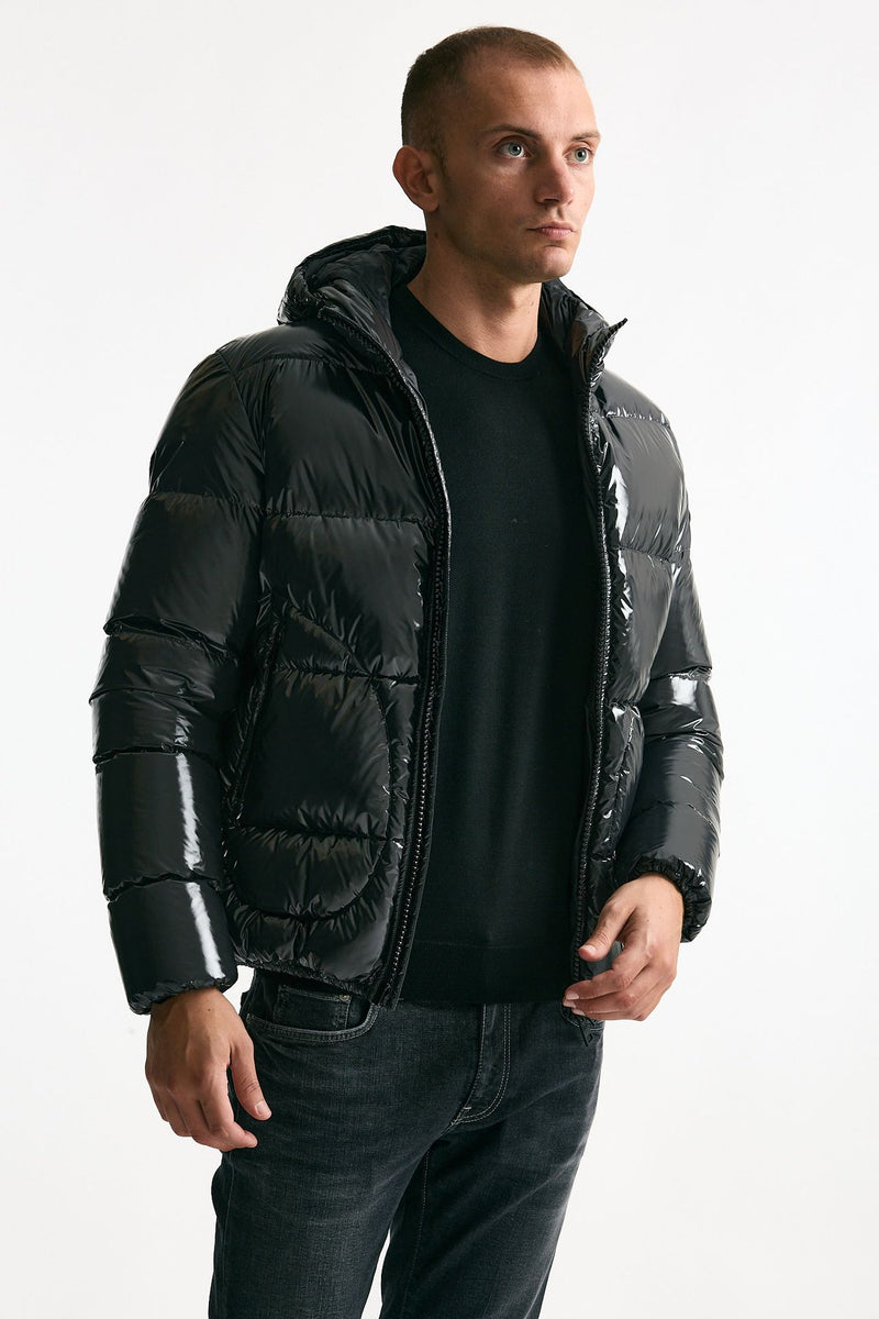 Piumino imbottito in nylon laccato grigio men Herno - 4