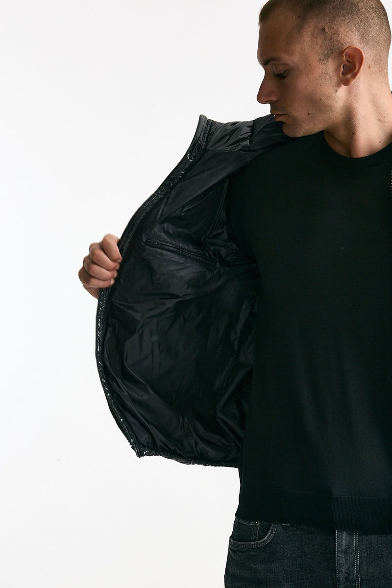 Piumino imbottito in nylon laccato grigio men Herno - 5