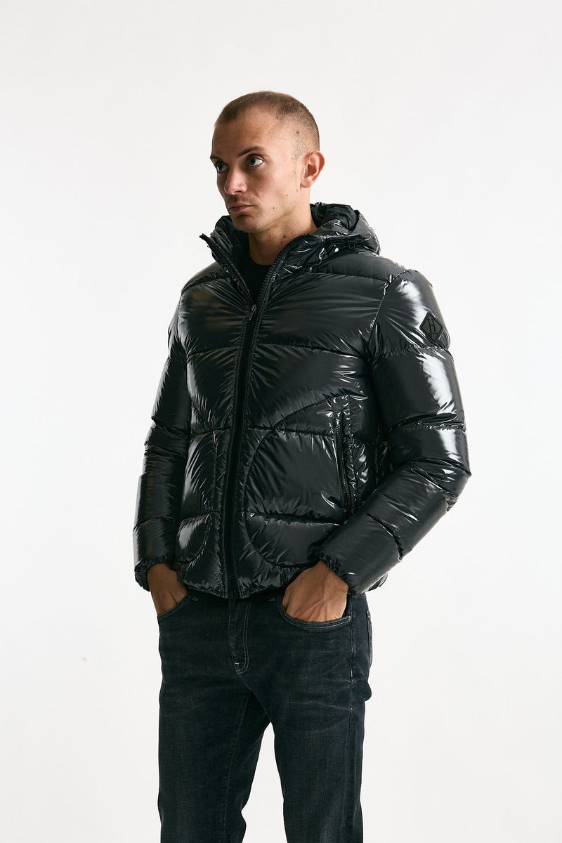 Piumino imbottito in nylon laccato grigio men Herno - 6