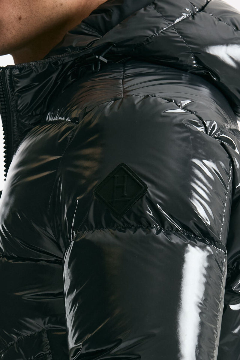 Piumino imbottito in nylon laccato grigio men Herno - 7