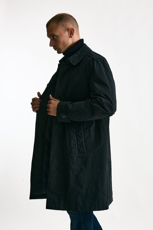 Trench monopetto in cotone impermeabilizzato blu men Herno