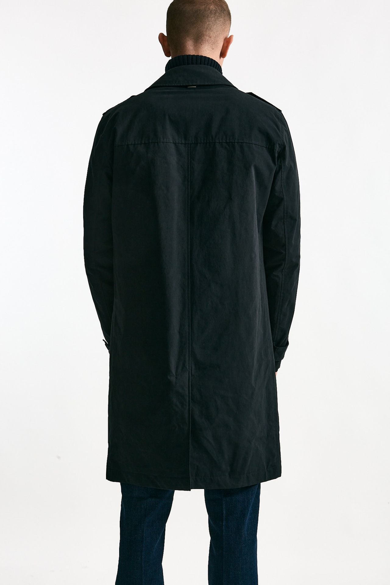 Trench monopetto in cotone impermeabilizzato blu men Herno - 4
