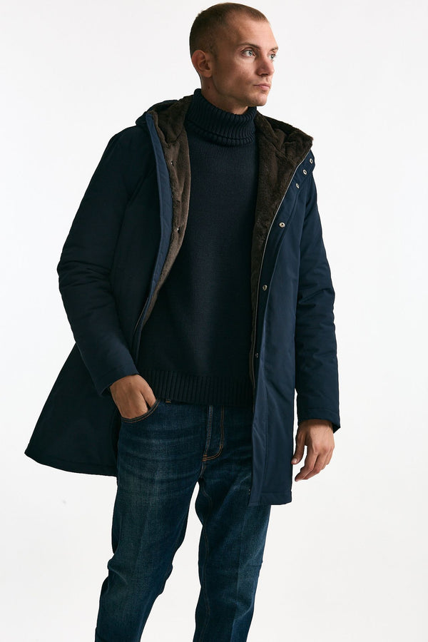 Parka blu in nylon men Herno