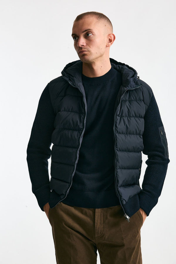 Giubbino blu esterno lana e nylon men Herno
