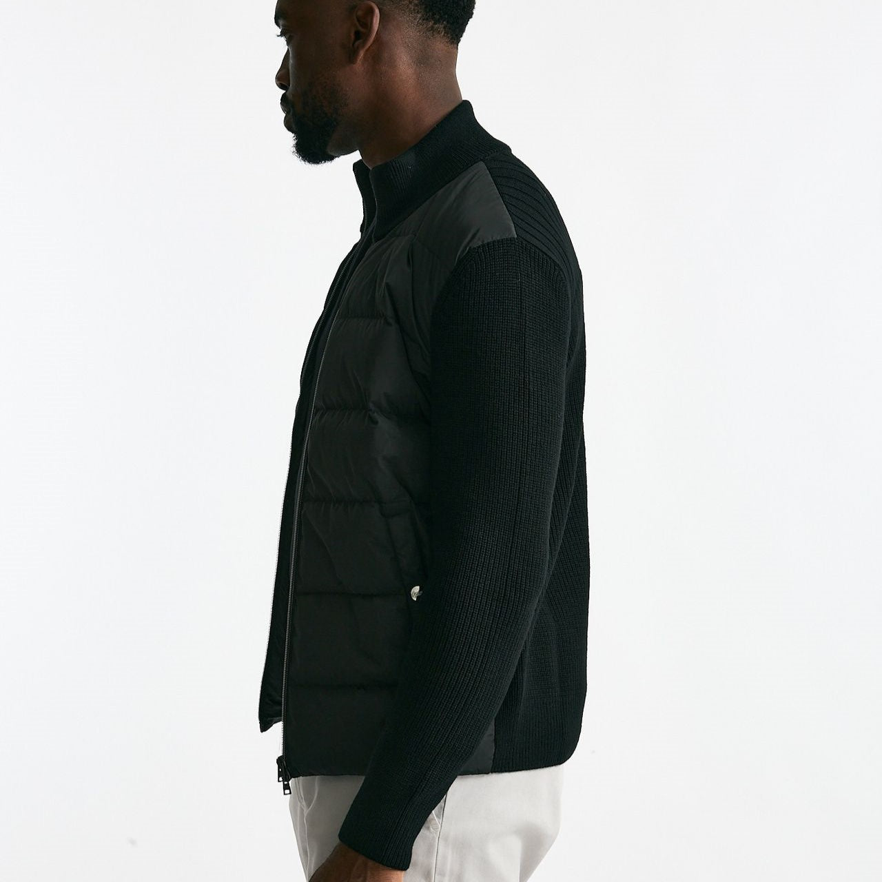 Giubbino nero esterno bimateriale men Herno - 9