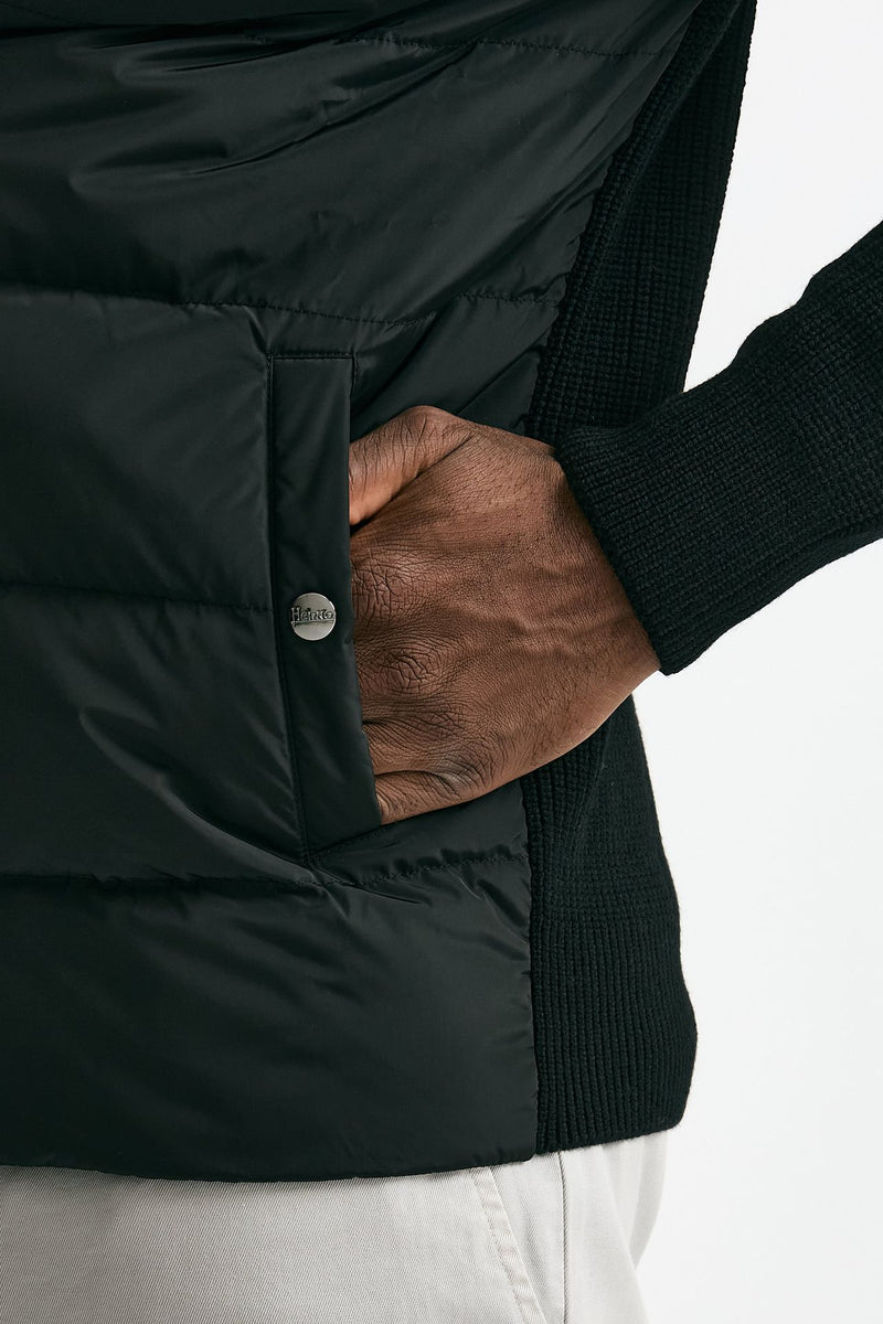 Giubbino nero esterno bimateriale men Herno - 6