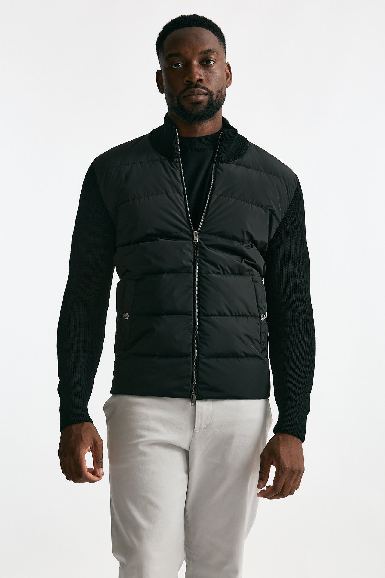Giubbino nero esterno bimateriale men Herno - 7