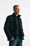 Field jacket blu panno di lana e cashmere men Herno - 5