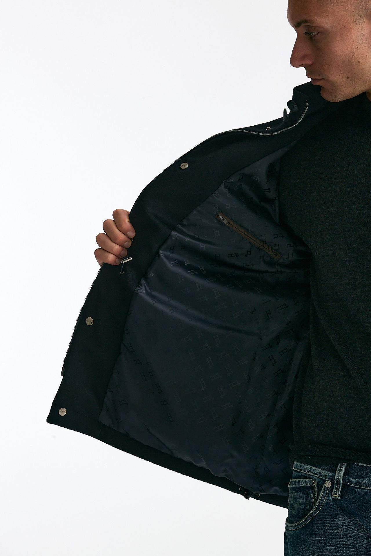 Field jacket blu panno di lana e cashmere men Herno - 6