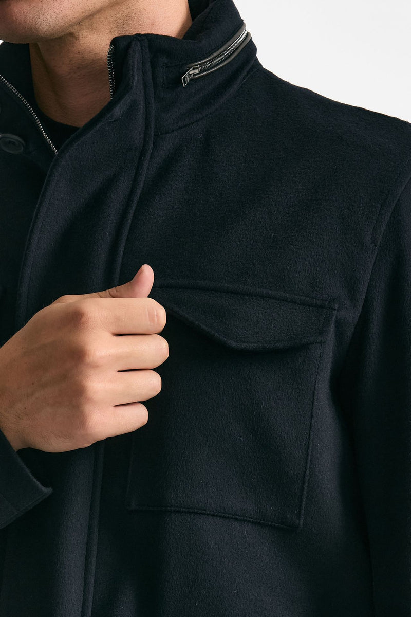 Field jacket blu panno di lana e cashmere men Herno - 10