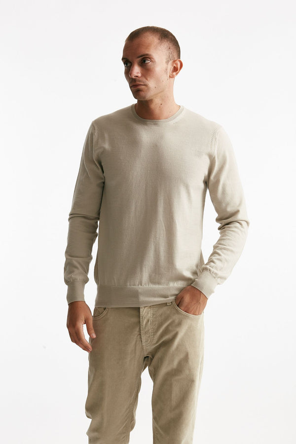 maglia in lana rasata perla men Hosio