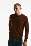 maglia girocollo in lana rasata blu men Hosio - 1