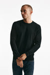 maglia girocollo in lana rasata nero men Hosio - 1