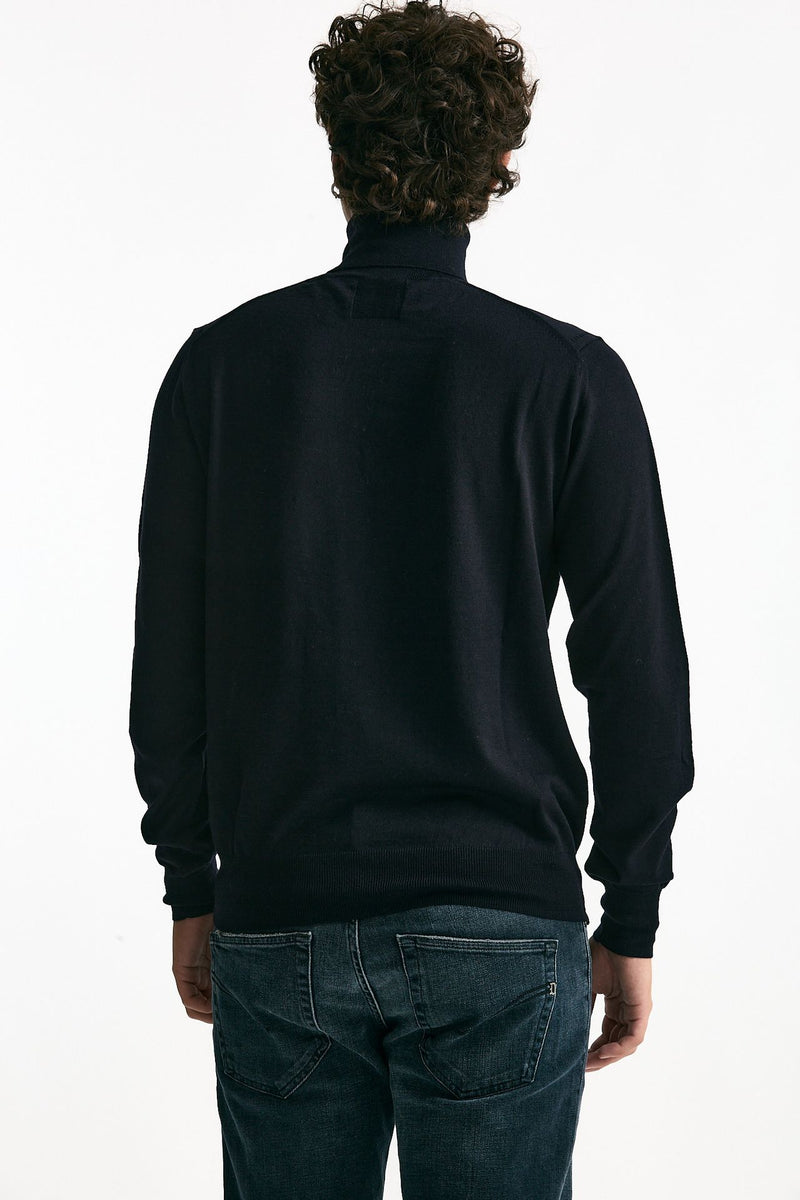 Dolcevita in lana rasata blu men Hosio - 3