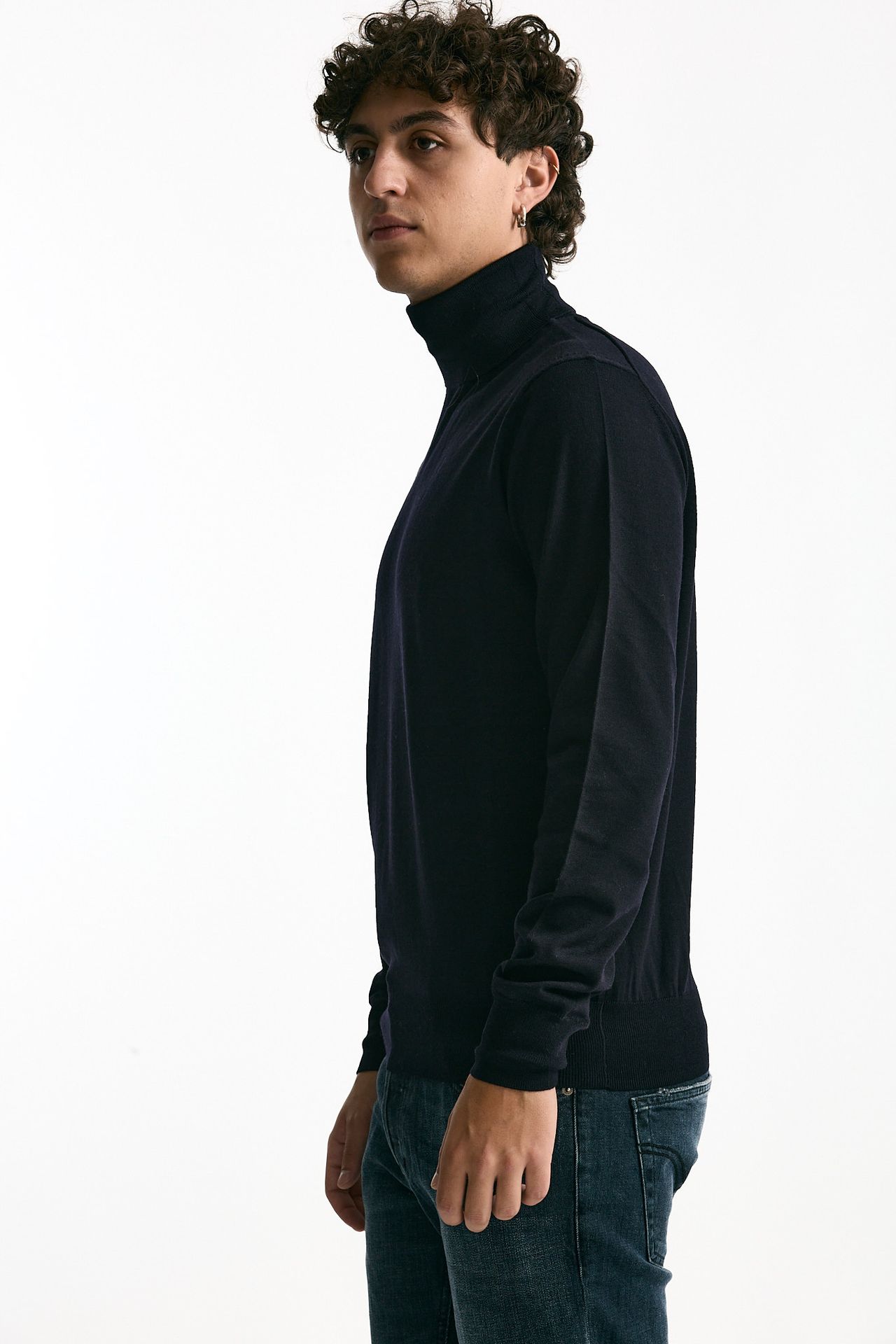 Dolcevita in lana rasata blu men Hosio - 4