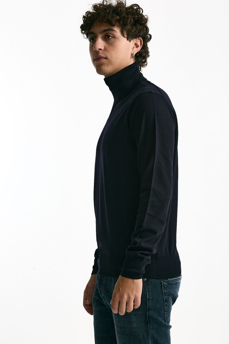 Dolcevita in lana rasata blu men Hosio - 4