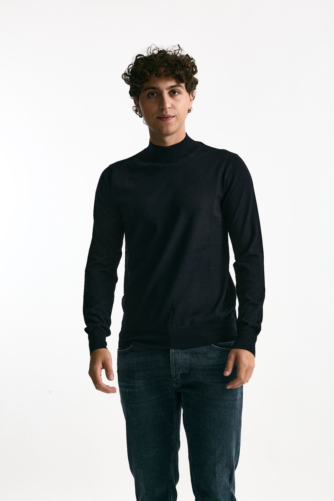 Lupetto in lana rasata blu men Hosio - 2