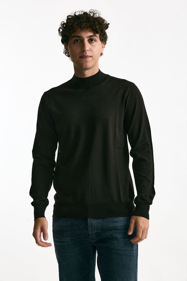 Lupetto in lana rasata marrone men Hosio